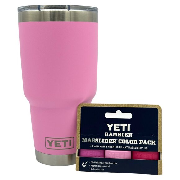 LASER ENGRAVED PERSONALIZATION YETI 30oz. TUMBLER W/3PK MAGSLIDERS - POWER PINK - Picture 1 of 2